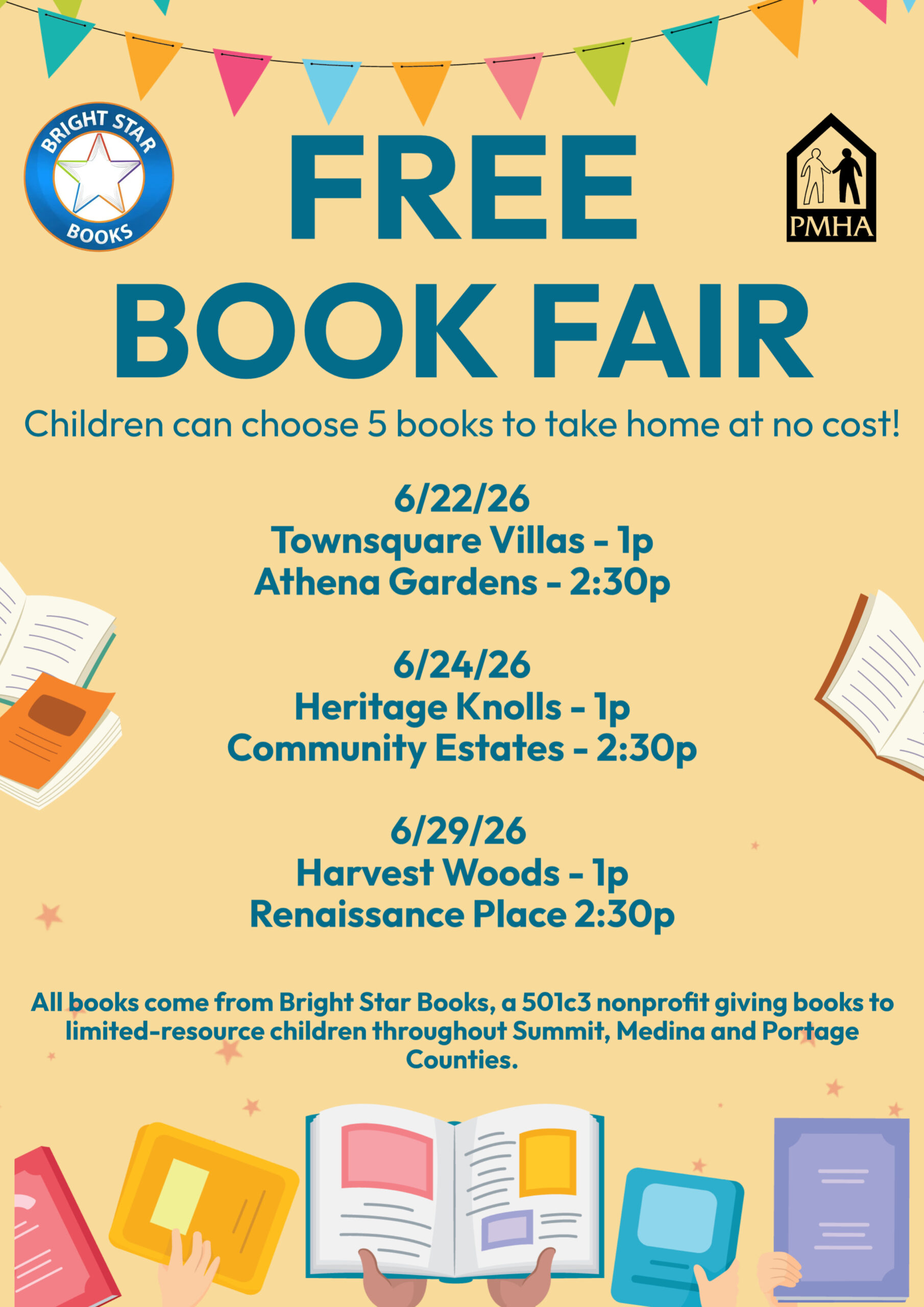 Bright Star Books – FREE Book Fair at Heritage Knolls & Community Estates