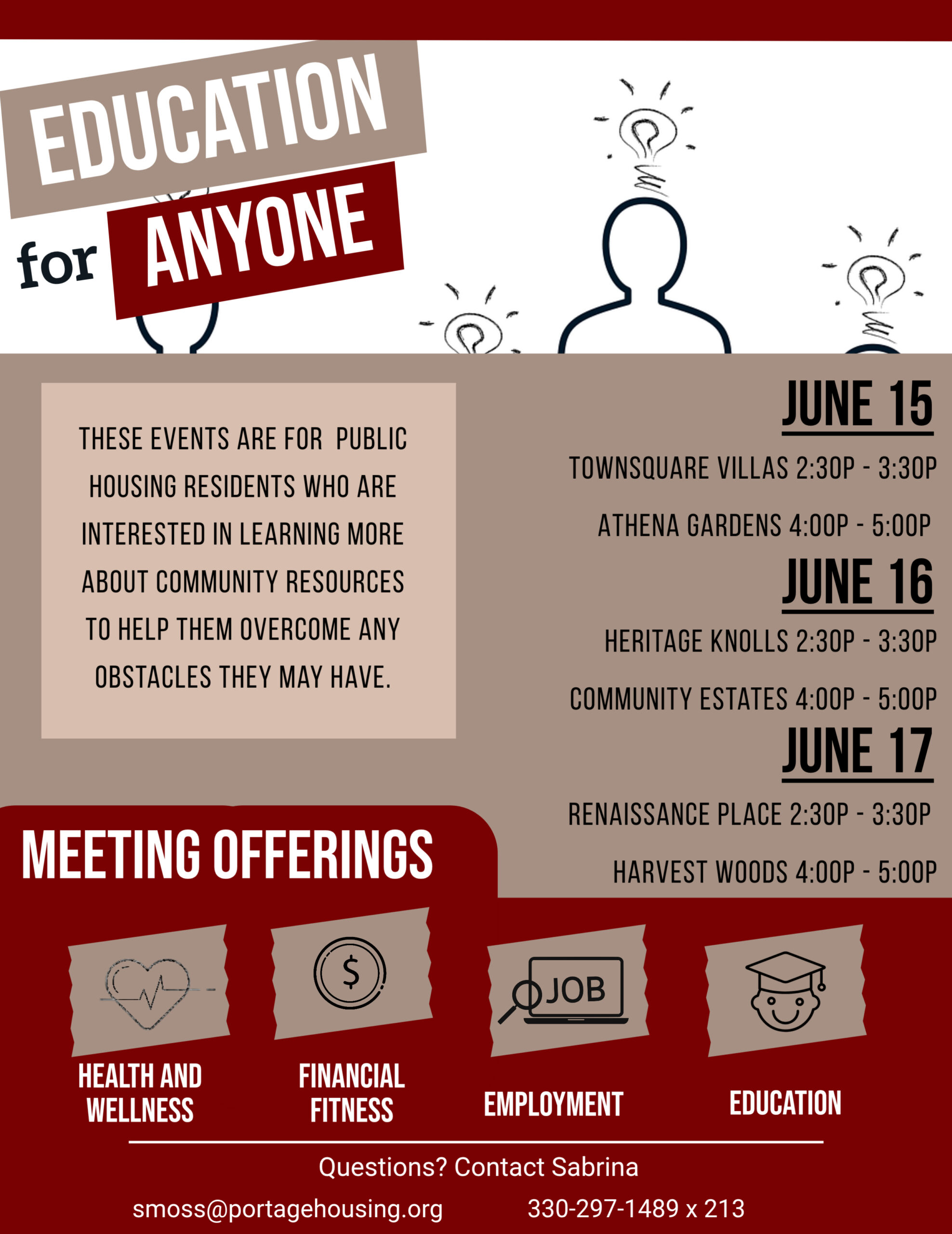 Education for Anyone: Community Resources Meeting at Harvest Woods